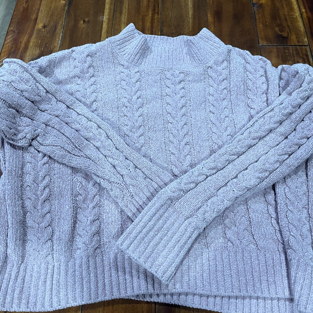 Cozy Cable Knit Sweater in Soft pink